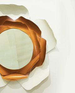 Moderne Grand Or Blanc Métal Fleur Encadrée Miroir Mur Monté Salon Paysage En Gros Tendance Tendance Miroir Conception - Product Image 2