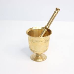 Mortier et pilon en laiton massif de luxe pour restaurant à domicile accessoires de cuisine outils pour herbes et épices broyeur de médicaments en granit masher - Product Image 3