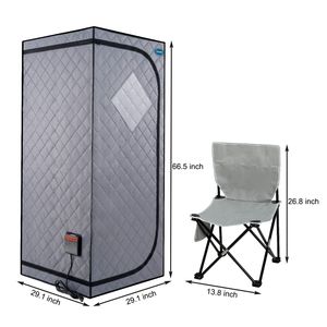Portable Full-Size Grey Infrared Sauna Tent with Heating Foot Pad Controller Personal Home Spa <b>Foldable</b> Design brand new - Product Image 3