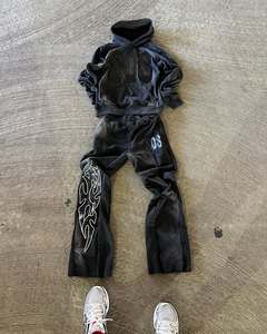 Vente chaude Impression en silicone personnalisée et impression DTG Survêtement de style de rue pour hommes en polaire personnalisée et lourde - Product Image 4