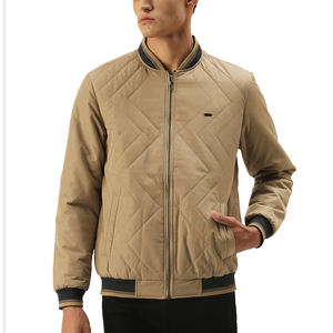 Chaqueta de bombardero de invierno ajustada para hombre, cuello alto recubierto impermeable, longitud larga con grosor Delgado ligero para estaciones frías - Product Image 6