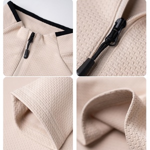 Chemises formelles pour hommes à manches longues en tricot polyester/coton de haute qualité, col sans col, respirantes, séchage rapide - Product Image 5