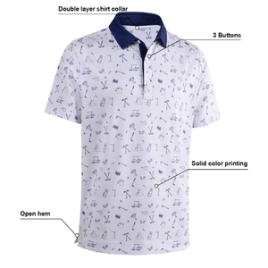 ODM Premium 1\4th <b>Button</b> <b>Up</b> POLO Shirt Men Sublimation Knitwear <b>Short</b> <b>Sleeve</b> T-Shirt Male Golf Sportswear Polo Tee Tops Men - Product Image 3
