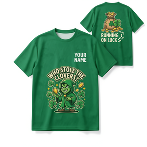 T-Shirt Unisex Personalizzata per San Patrizio, Club dei Scherzi, Grafica Leprechaun, Divertente Quadrifoglio Irlandese Verde, Personalizzabile Promozionale - Product Image 2