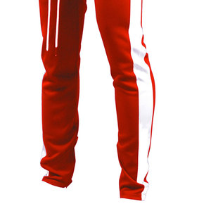 Red White Side Stripe Men's <b>Trousers</b> Men's Pants Sweatpants Workout <b>Trousers</b> Training Loose <b>Elastic</b> <b>Waist</b> with Bottom Zipper - Product Image 5