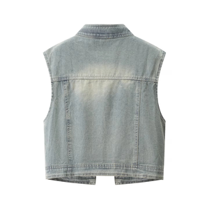 Vestes tendance, fabrication en usine, gilet en jean de haute qualité pour femmes, design personnalisé, couleur et logo, qualité supérieure, grandes tailles - Product Image 5