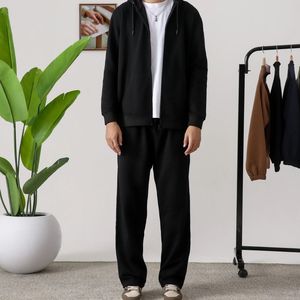 Conjunto de Sudadera con Capucha y Pantalones Deportivos Personalizados, Gruesos, Lisos, con Cremallera, para Hombre y Mujer, OEM ODM - Product Image 1