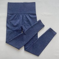 Pantalon de yoga sans couture taille haute pour femme, vêtements de sport respirants avec logo personnalisé, leggings de contrôle du ventre