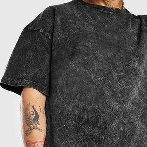 2024 gros personnalisé hommes lavage à l'acide T-Shirts respirant surdimensionné à manches courtes avec des prix bon marché tricoté tissu - Product Image 4