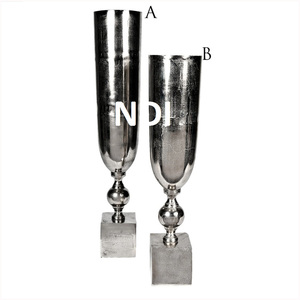 แจกันอลูมิเนียมขัดเงาแจกันดอกไม้สำหรับตกแต่งโรงแรมงานแต่งงานสุดหรูใช้ตกแต่งบ้าน - Product Image 1