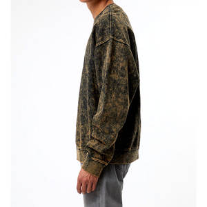 Sudaderas de lana con lavado ácido de peso pesado de alta calidad, pulóver, impresión personalizada, sudaderas básicas de cuello redondo en blanco, sudaderas con capucha y sudaderas - Product Image 3