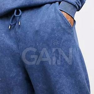 Winter Hooded Casual Solid Acid Wash Tracksuits for Men Plus Size Breathable Quick Dry - Product Image 6