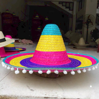 Sombrero mexicain à large bord en paille de blé rayé, style usine asiatique, décontracté, pour usage quotidien, fêtes, vacances, mariages, été, bars, restaurants, voyages