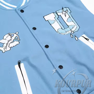 Chaqueta de invierno con letras de algodón 100% ligera hecha a medida para hombre, nuevo estilo con cuello levantado, ropa personalizada Premium - Product Image 3