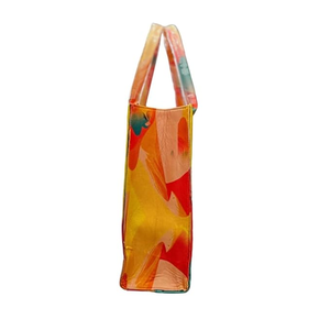 Bolso de mano de compras multiusos con estampado personalizado de lona de algodón con bolsillo para mujer superior abierto con cremallera colgante en el interior - Product Image 2