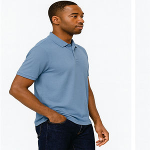 Camisa de Hombre de Jersey Sólido con Botones, Cuello Elegante, Manga Corta, Ligera, Transpirable y Suave - Product Image 3
