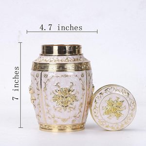 Urne moyenne pour les cendres humaines-Crémation de fleurs de rose-Magnifiques urnes souvenir-Urne funéraire pour un bébé ou un fils perdu (or) - Product Image 5