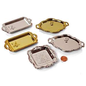 Mini Bandejas de Plástico Doradas/Plateadas con Estilo de Lujo para la Pascua - Product Image 2