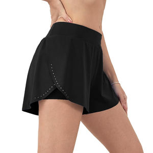 2025 femmes Shorts Yoga pantalon séchage rapide Polyester entraînement taille élastique avec poches femmes Sport course Shorts pour les femmes - Product Image 3