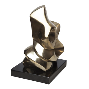 Escultura de aluminio de aspecto minimalista con forma abstracta y superficie pulida ideal para decoración moderna del hogar o exhibición de oficina - Product Image 1