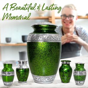 Handmade <b>Large</b> Adult Mosaic Aluminium Glass Cremation <b>Urn</b> Individual Tiles Hand Applied Unique Funerals Metal Funeral Supplies - Product Image 2