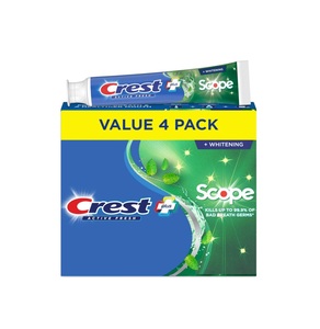 Crest Whitening Plus Scope, Pasta Dental Completa Active Fresh + Blanqueadora, 5.5oz, Pasta Dental para Dientes Sensibles, Paquete de 4 - Product Image 5