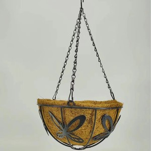 HB007 Cesta Colgante de Alambre de Metal Ecológica con Revestimiento de Fibra de Coco para Jardinería de Interior y Exterior Al por Mayor - Product Image 3
