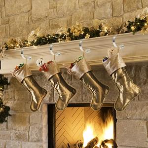 Support d'arbre de Noël réglable et élégant en métal doré pour cheminée, présentoir décoratif de vacances - Product Image 3