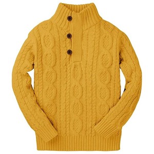 Pull à col châle en tricot torsadé de haute qualité, écologique, anti-boulochage, en coton/acrylique épais pour garçons, grande taille, vente chaude - Product Image 1