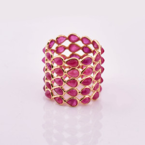 Anillo de Eternidad con Rubí Natural en Oro de 18K, Ligero, Personalizable en 14K, 10K, 9K - Product Image 2