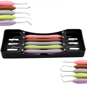 Ensemble d'instruments dentaires composites style LM, 5 pièces en acier inoxydable avec cassette, kit d'outils dentaires restauratifs professionnels - Product Image 3