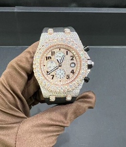 VVS Luxury Moissanite 40MM Reloj de oro rosa de dos tonos Banda de acero inoxidable Movimiento de cuarzo Esfera de vidrio Ventana Estilo antiguo - Product Image 2