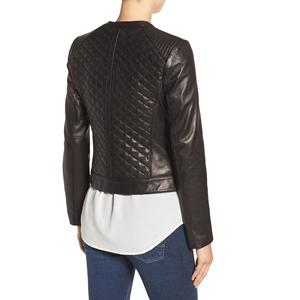 Nueva última moda personalizada señoras nueva chaqueta de cuero de piel patrón a cuadros Chaqueta De Mujer chaqueta de cuero transpirable de talla grande - Product Image 6