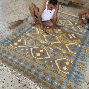 European Style Luxurious Wool Silk Hand Tufted <b>Large</b> Area Carpet Custom Printed Square Prayer <b>Mat</b> for Living Room or Office Use - Product Image 1