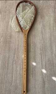 Vente en gros Filet de pêche à la truite Filet de pêche à la mouche Cadre en bois Filet d'atterrissage de poisson avec maille en caoutchouc souple transparent - Product Image 3