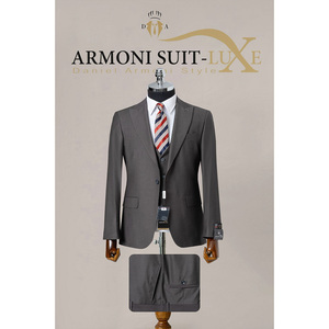 Costume homme 2 pièces, coupe ajustée, respirant, simple boutonnage, 80% laine, 20% polyester, style formel élégant, parfait pour les mariages - Product Image 2