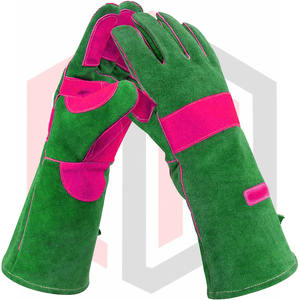 Cuir de vachette fendu Taille S Anti-chimique 7 oz Poignet en tricot sans poudre Gants de soudage robustes Gants de travail de sécurité industrielle - Product Image 1