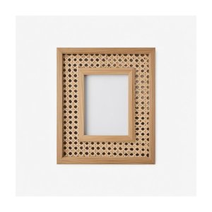 Trendy Weave Pattern Wall <b>Mounted</b> Picture <b>Frame</b> 9.5" X 7.5" Wholesale Price Decorative Rattan <b>Frame</b> for Photos - Product Image 3