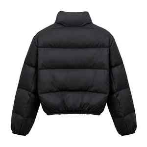 Envío Directo 2024 Chaqueta Acolchada Tejida Mexicana para Mujer, Chaqueta Corta Holgada de Invierno y Otoño, Cuello Estándar Sólido - Product Image 3