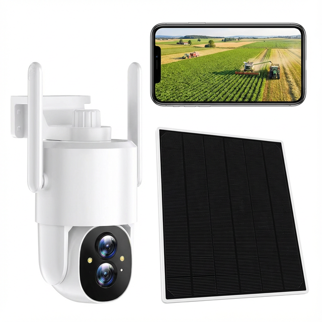 4G LTE Cellular Security Camera No WiFi, 360° PTZ, Night Vision, Solar Powered, Unlimited Data Plan Option