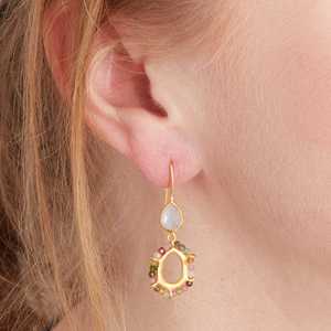 Boucles d'oreilles pendantes perlées en argent sterling plaqué or, best-seller, bijoux fins pour femmes, vente en gros - Product Image 2