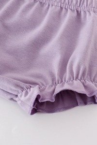 Adorable tenue de bébé imprimé fleuri violet haut à manches longues et pantalon assorti pour bébé et enfant en bas âge filles lavable Spandex/coton - Product Image 5