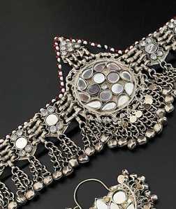 HandmadeAfghan Traditional Wear Set Anillos Gargantilla Pendientes Bindi Tikka Regalos de acero inoxidable por AM IMPEX - Product Image 2