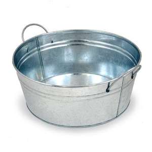 Oval Bucket Galvanized Oval Bucket <b>Metal</b> Oval Bucket Galvanized Collection Oval Beverage <b>Tub</b> - Product Image 2