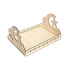 Plateau en bois artisanal pour dattes et chocolats islamiques, forme rectangulaire de haute qualité, taille personnalisée pour le Ramadan et l'Aïd, usage spécial - Product Image 5