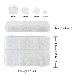 6 Grilles Rose <span class=keywords><strong>Blanc</strong></span> Fleur Nail Charms Coréen Pièces <span class=keywords><strong>Noir</strong></span> NailArt Cravate Décoration Kawaii Accessoires Manucure Fournitures Polymère Argile - Product Image 3