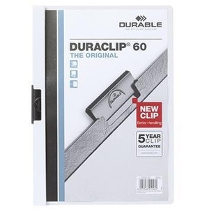 DURABLE A4 Hard Plastic White Back Cover Black <b>Clip</b> DURACLIP Clipboard - Product Image 1