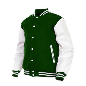Chaqueta Universitaria de Béisbol de Cuero de Alta Calidad con Cuello Alto, Tela de Lona, Prenda de Invierno, Transpirable, con Exterior de Algodón - Product Image 4