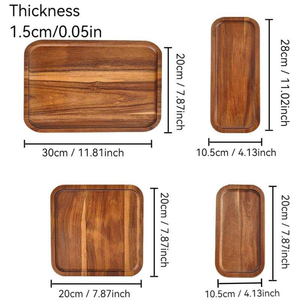 Produits en bambou Plateau de service rectangulaire en bois de noyer naturel Plateau à fruits pour hôtel et maison avec inventaire Vaisselle en bois - Product Image 6