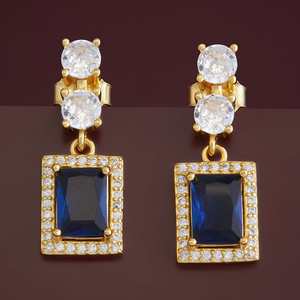 Boucles d'oreilles pendantes géométriques - Argent 92,5 pour les occasions de mariage - Product Image 1